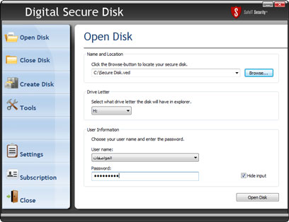 Digital Secure Disk screen shot
